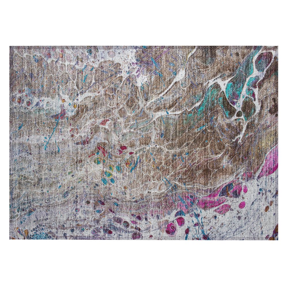 Machine Washable Indoor/Outdoor Chantille ACN2730 Brown 2'6" x 3'10" Rug. Picture 1