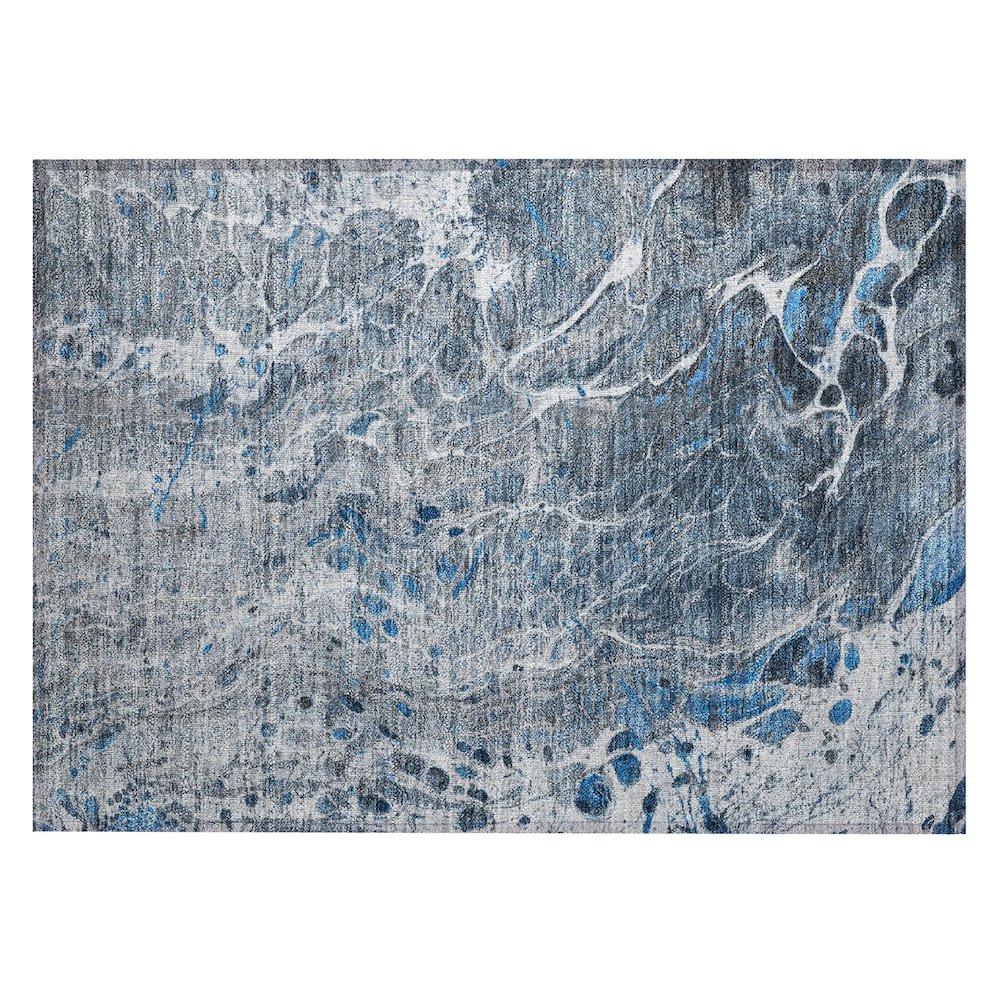 Machine Washable Indoor/Outdoor Chantille ACN2730 Blue 2'6" x 3'10" Rug. Picture 1