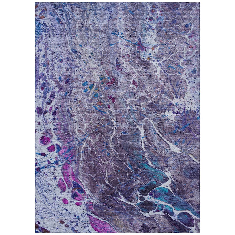 Machine Washable Indoor/Outdoor Chantille ACN2730 Purple 5' x 7'6" Rug. Picture 1