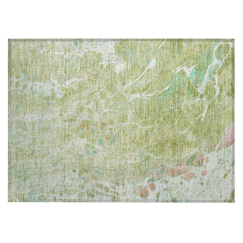Machine Washable Indoor/Outdoor Chantille ACN2731 Green 2'6" x 3'10" Rug. Picture 1