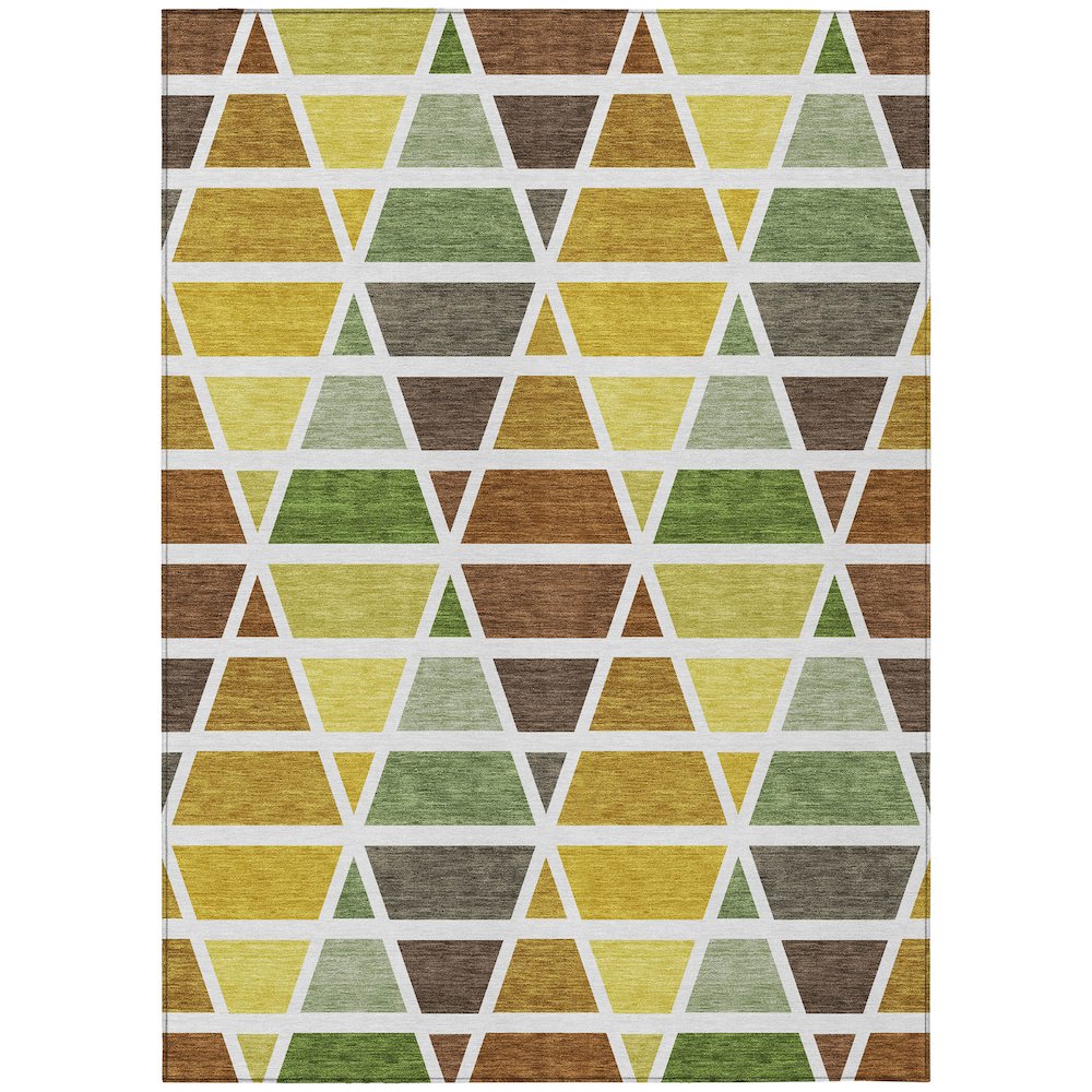 Machine Washable Indoor/Outdoor Chantille ACN2732 Brown 5' x 7'6" Rug. Picture 1