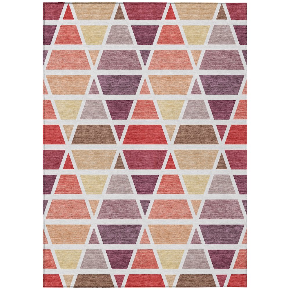 Machine Washable Indoor/Outdoor Chantille ACN2732 Red 5' x 7'6" Rug. Picture 1