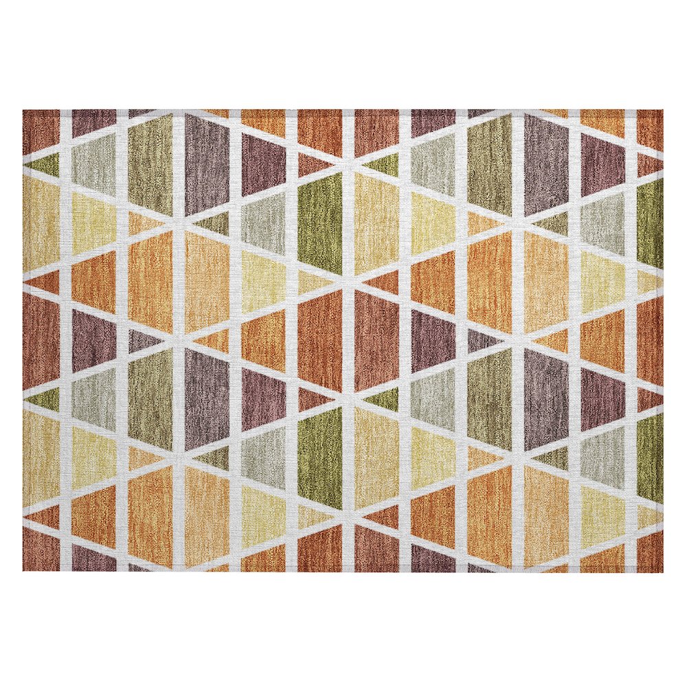 Machine Washable Indoor/Outdoor Chantille ACN2732 Orange 2'6" x 3'10" Rug. Picture 1