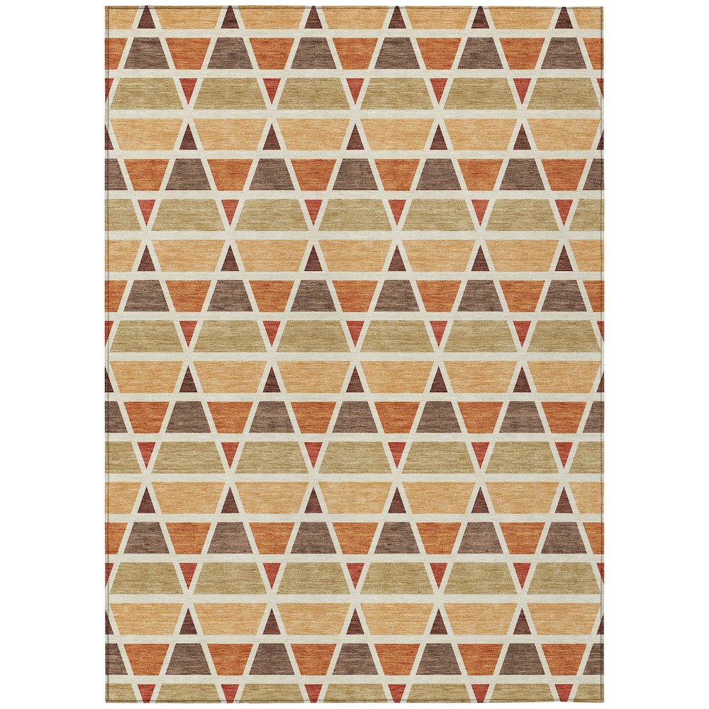 Machine Washable Indoor/Outdoor Chantille ACN2733 Orange 5' x 7'6" Rug. Picture 1