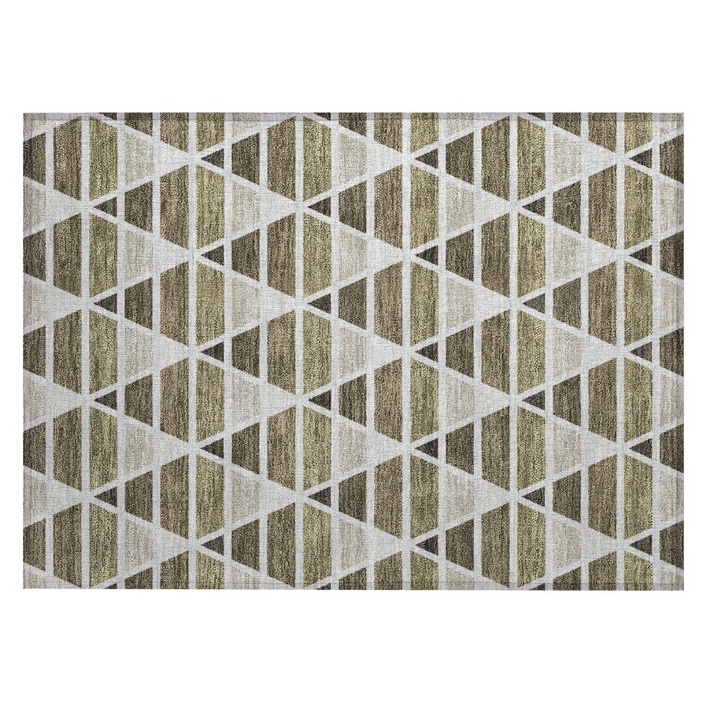 Machine Washable Indoor/Outdoor Chantille ACN2734 Brown 2'6" x 3'10" Rug. Picture 1