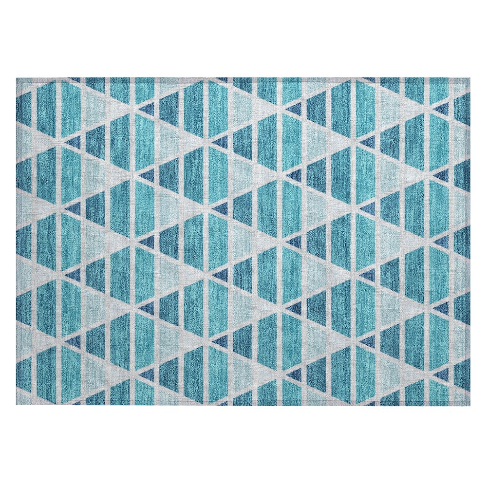 Machine Washable Indoor/Outdoor Chantille ACN2734 Teal 2'6" x 3'10" Rug. Picture 1