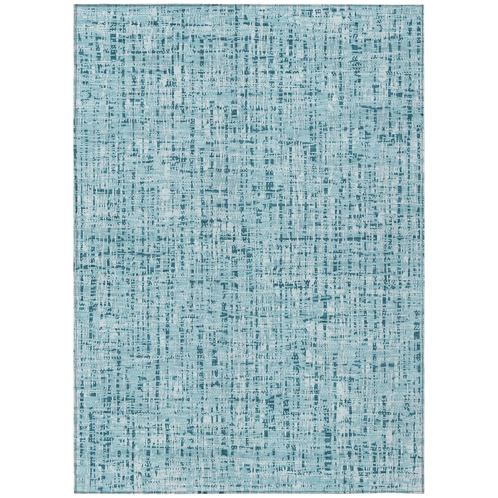 Machine Washable Indoor/Outdoor Chantille ACN2735 Teal 5' x 7'6" Rug. Picture 1