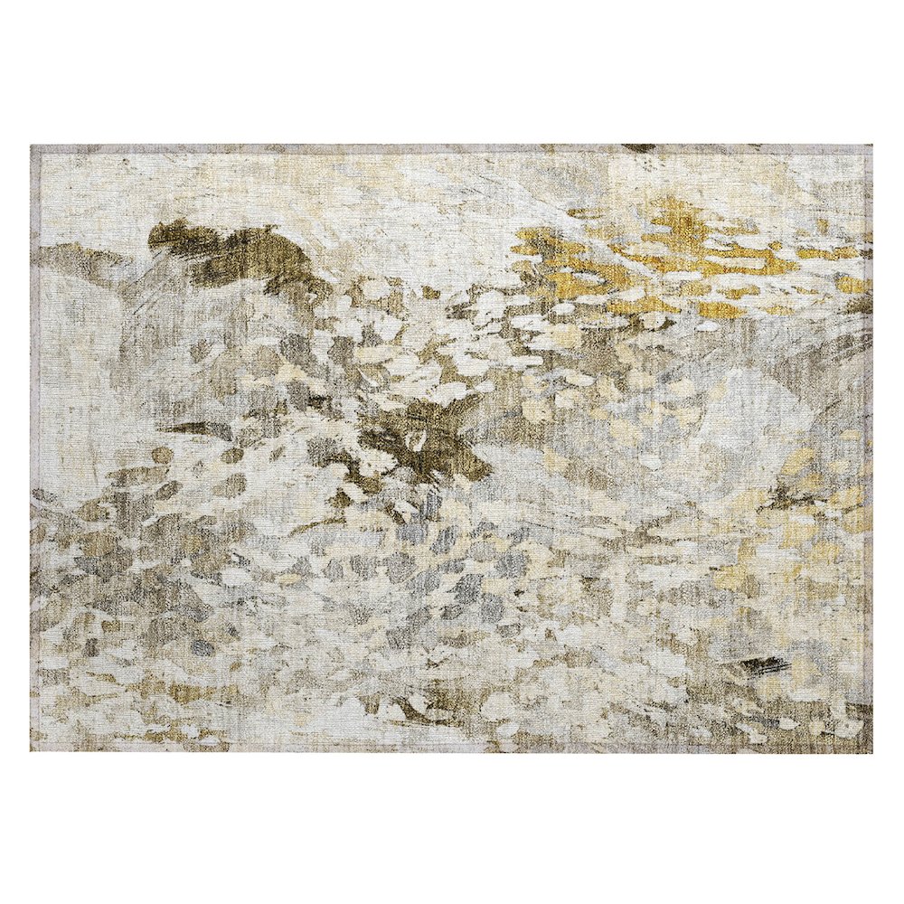 Machine Washable Indoor/Outdoor Chantille ACN2736 Brown 2'6" x 3'10" Rug. Picture 1
