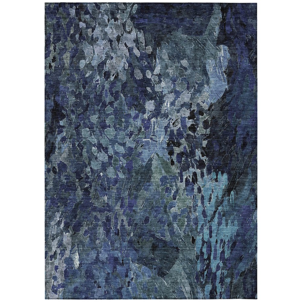 Machine Washable Indoor/Outdoor Chantille ACN2737 Blue 5' x 7'6" Rug. Picture 1