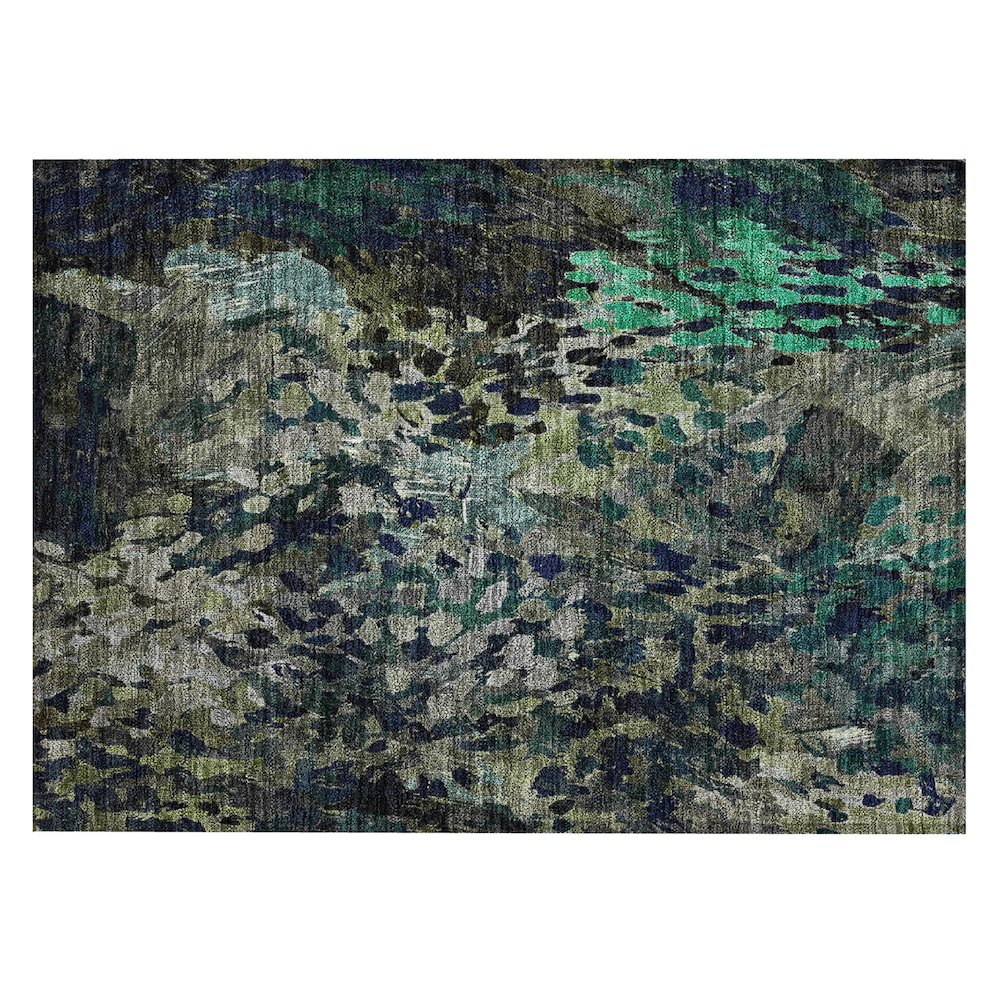 Machine Washable Indoor/Outdoor Chantille ACN2737 Green 2'6" x 3'10" Rug. Picture 1