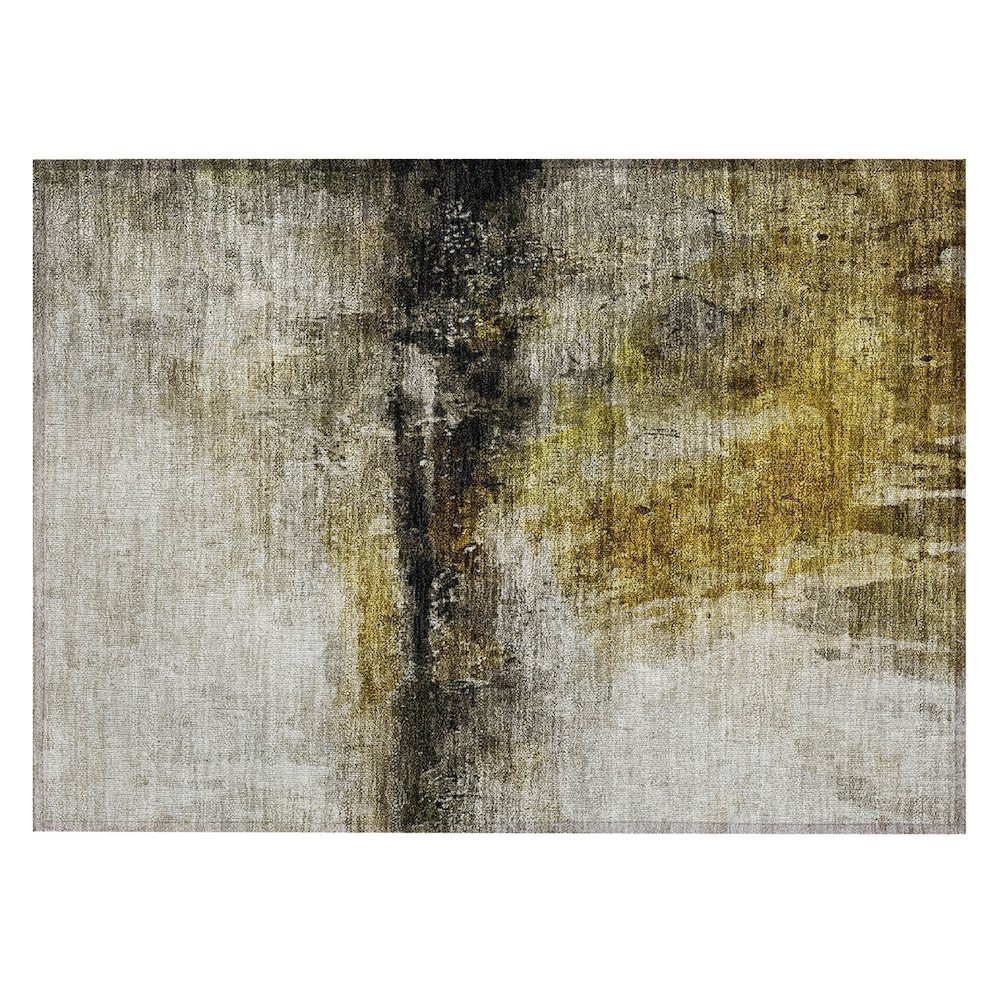 Machine Washable Indoor/Outdoor Chantille ACN2739 Gold 2'6" x 3'10" Rug. Picture 1