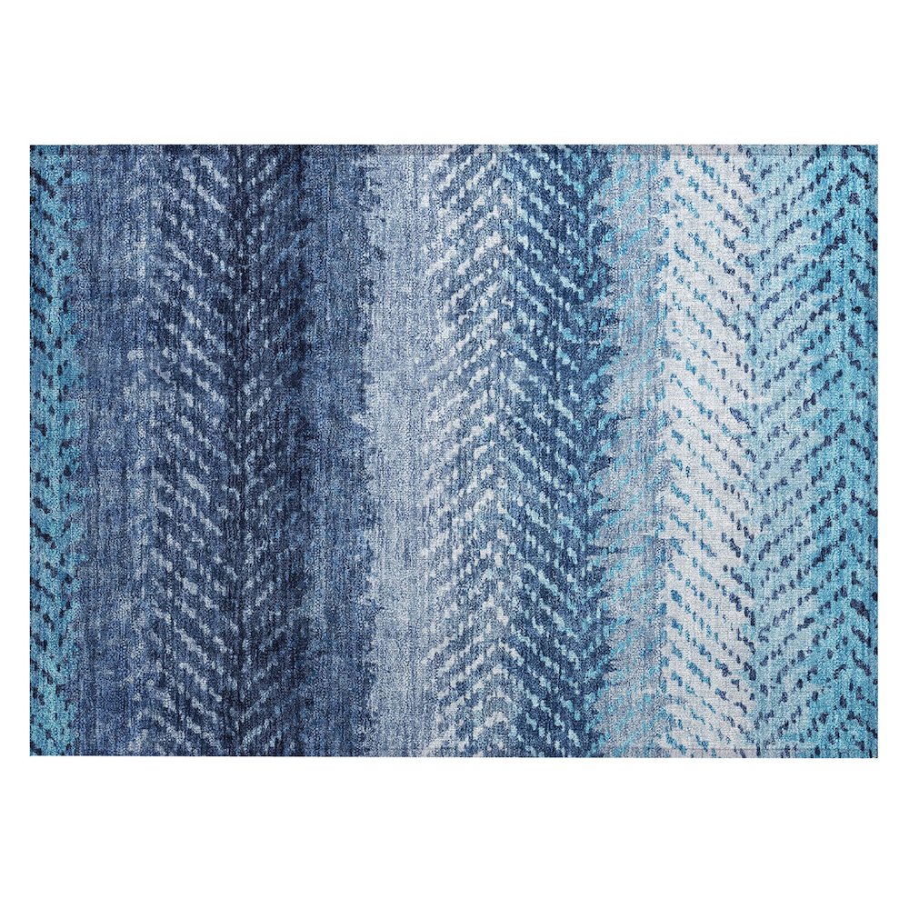 Machine Washable Indoor/Outdoor Chantille ACN2740 Blue 2'6" x 3'10" Rug. Picture 1