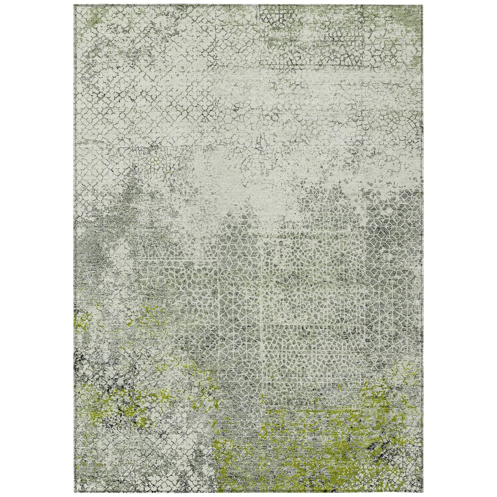 Machine Washable Indoor/Outdoor Chantille ACN2743 Green 5' x 7'6" Rug. Picture 1