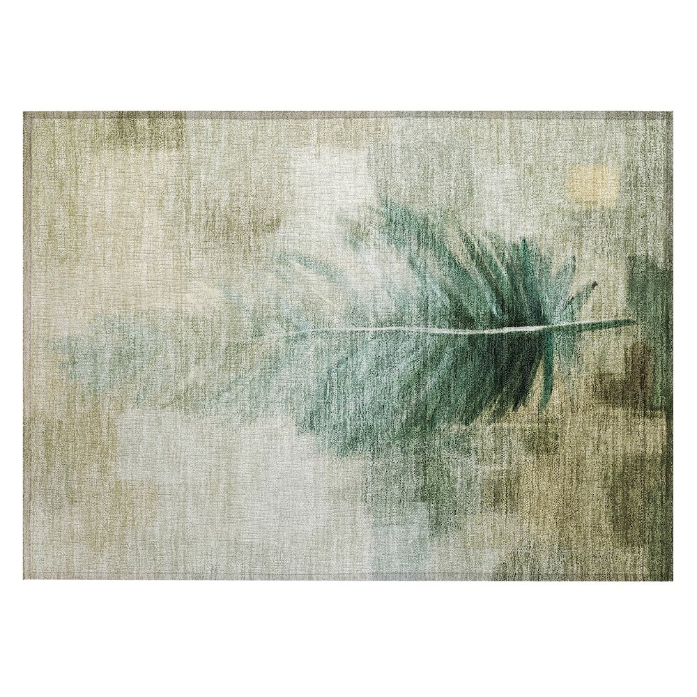 Machine Washable Indoor/Outdoor Chantille ACN2745 Green 2'6" x 3'10" Rug. Picture 1