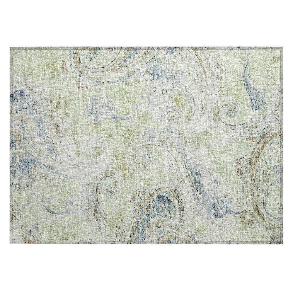Machine Washable Indoor/Outdoor Chantille ACN2747 Green 2'6" x 3'10" Rug. Picture 1