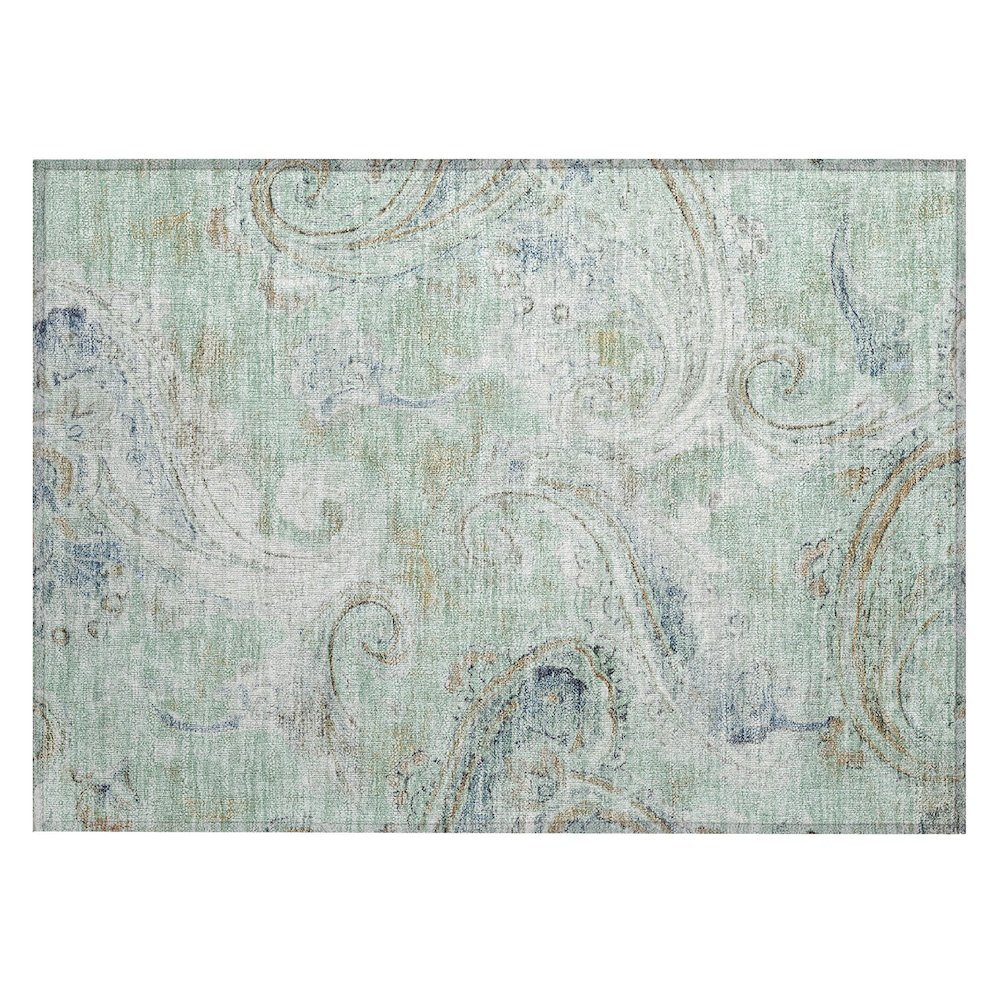 Machine Washable Indoor/Outdoor Chantille ACN2748 Teal 2'6" x 3'10" Rug. Picture 1