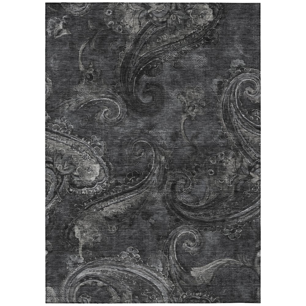 Machine Washable Indoor/Outdoor Chantille ACN2748 Gray 5' x 7'6" Rug. Picture 1