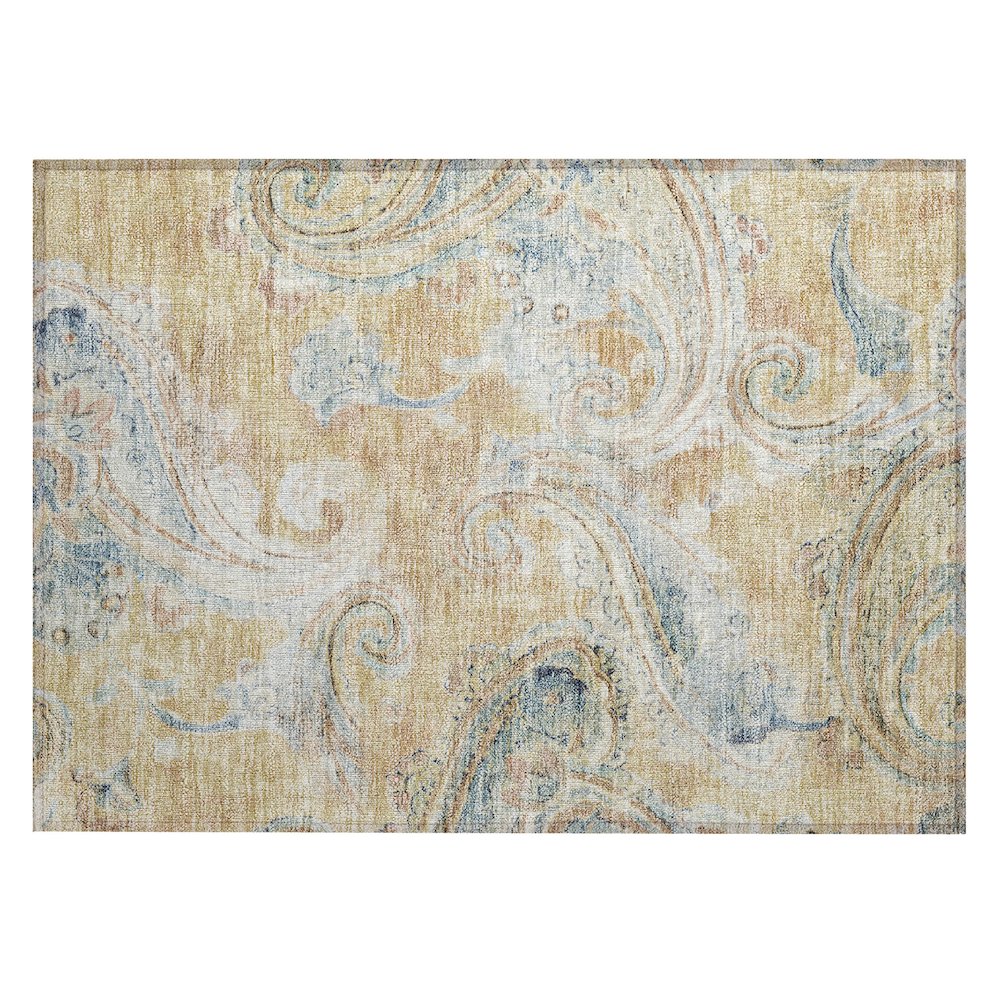 Machine Washable Indoor/Outdoor Chantille ACN2748 Orange 2'6" x 3'10" Rug. Picture 1