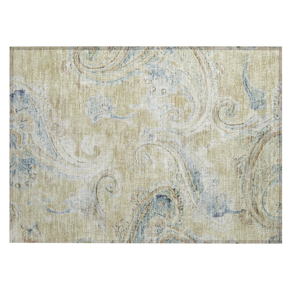Machine Washable Indoor/Outdoor Chantille ACN2748 Gold 2'6" x 3'10" Rug. Picture 1