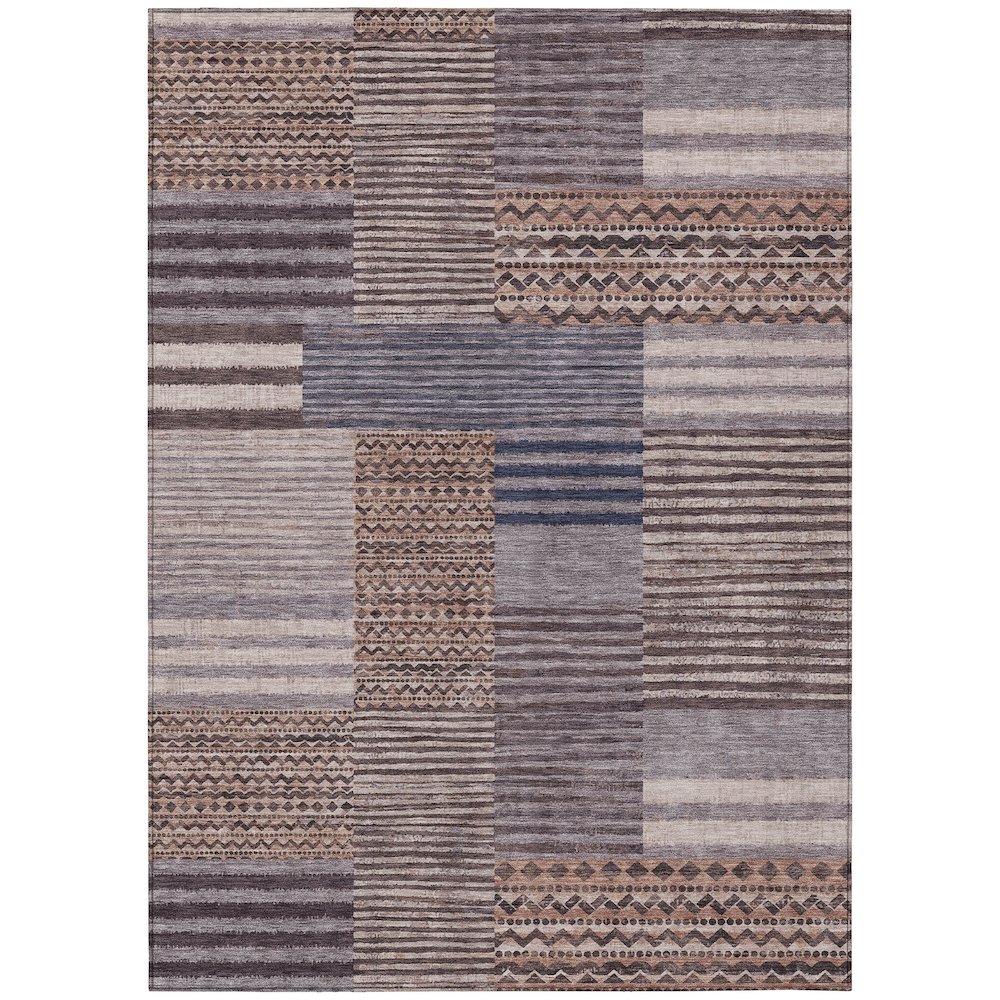 Machine Washable Indoor/Outdoor Chantille ACN2749 Brown 5' x 7'6" Rug. Picture 1