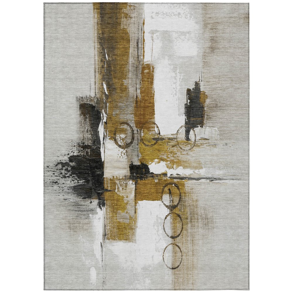Machine Washable Indoor/Outdoor Chantille ACN2751 Brown 5' x 7'6" Rug. Picture 1