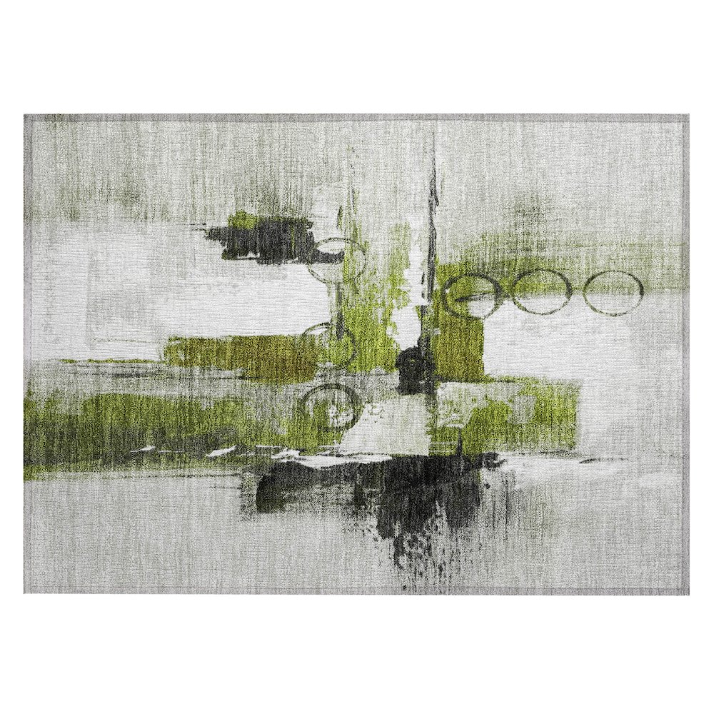 Machine Washable Indoor/Outdoor Chantille ACN2751 Green 2'6" x 3'10" Rug. Picture 1