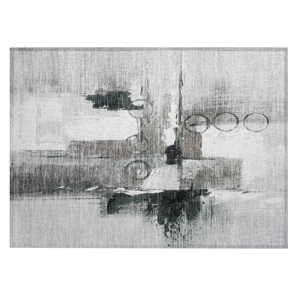 Machine Washable Indoor/Outdoor Chantille ACN2751 Gray 2'6" x 3'10" Rug. Picture 1