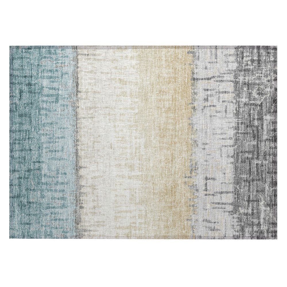 Machine Washable Indoor/Outdoor Chantille ACN2752 Teal 2'6" x 3'10" Rug. Picture 1