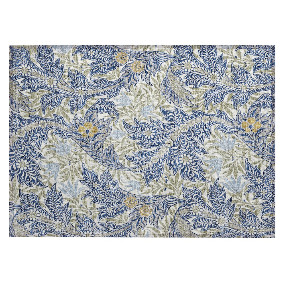 Machine Washable Indoor/Outdoor Chantille ACN2753 Blue 2'6" x 3'10" Rug. Picture 1