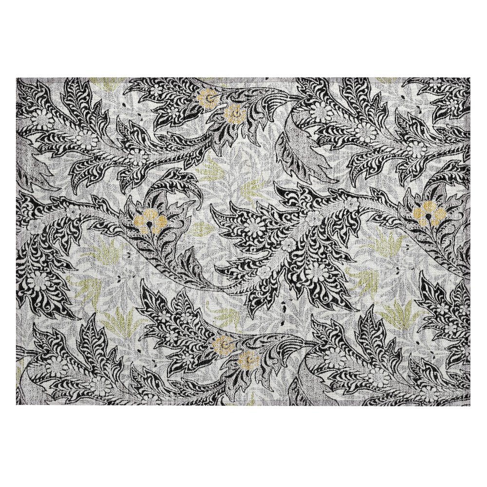 Machine Washable Indoor/Outdoor Chantille ACN2753 Black 2'6" x 3'10" Rug. Picture 1