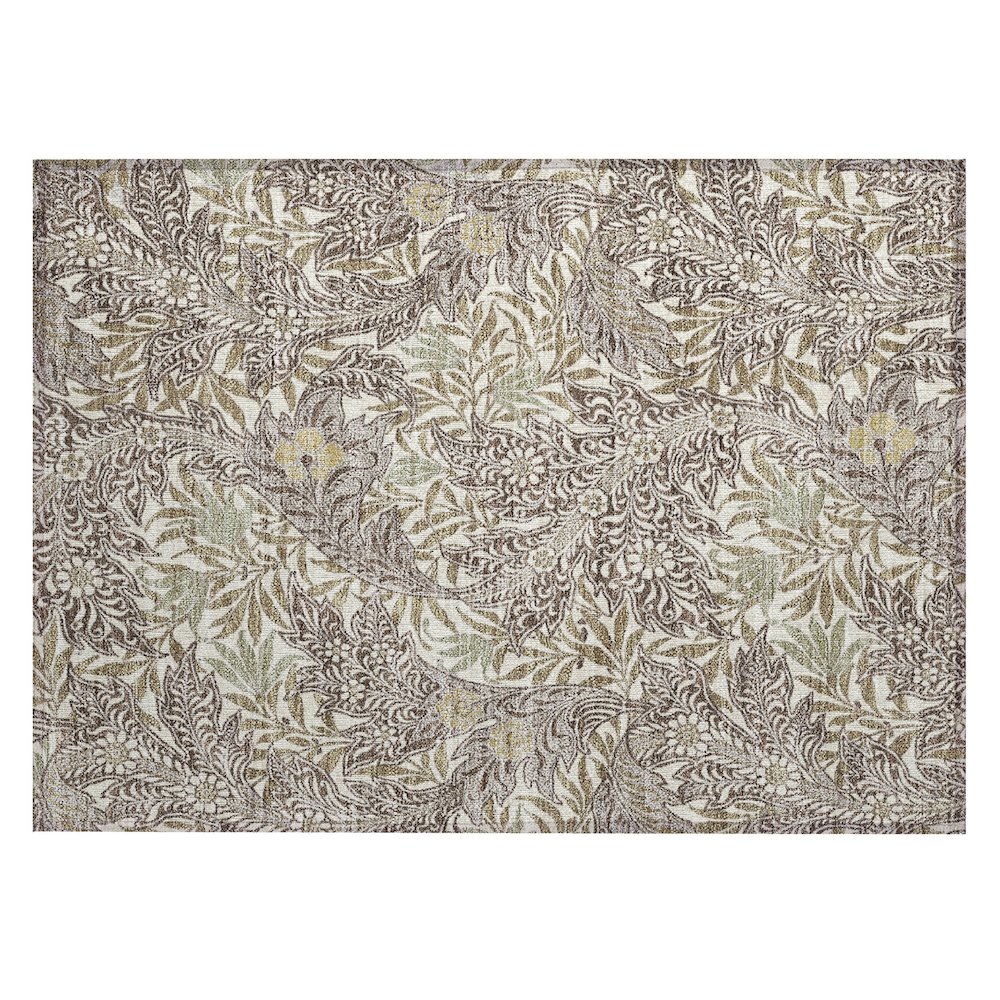 Machine Washable Indoor/Outdoor Chantille ACN2753 Brown 2'6" x 3'10" Rug. Picture 1