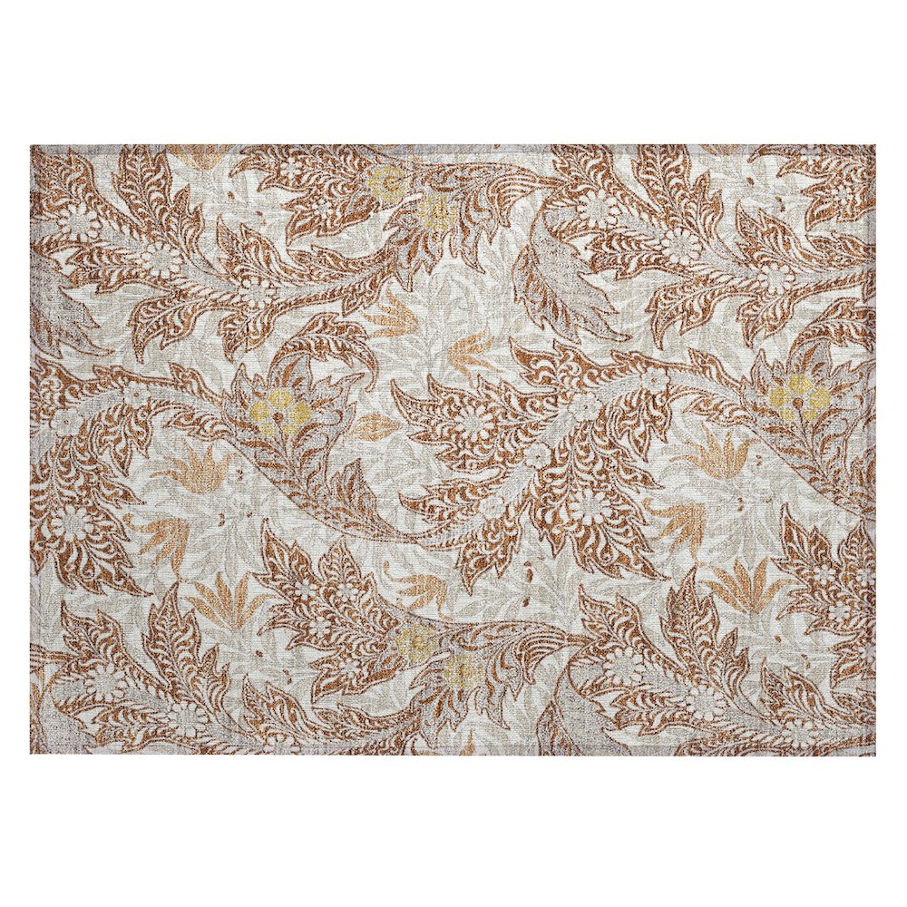Machine Washable Indoor/Outdoor Chantille ACN2753 Orange 2'6" x 3'10" Rug. Picture 1