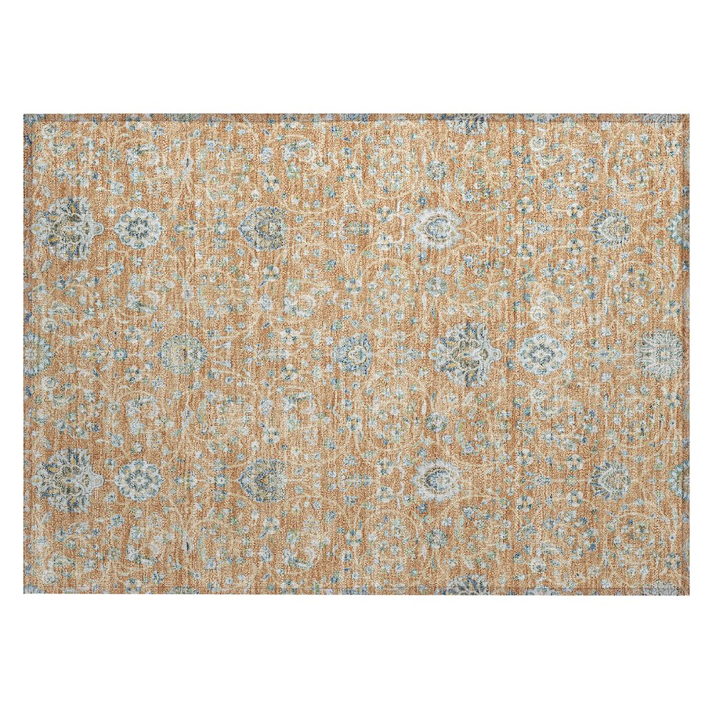 Machine Washable Indoor/Outdoor Chantille ACN2758 Orange 2'6" x 3'10" Rug. Picture 1