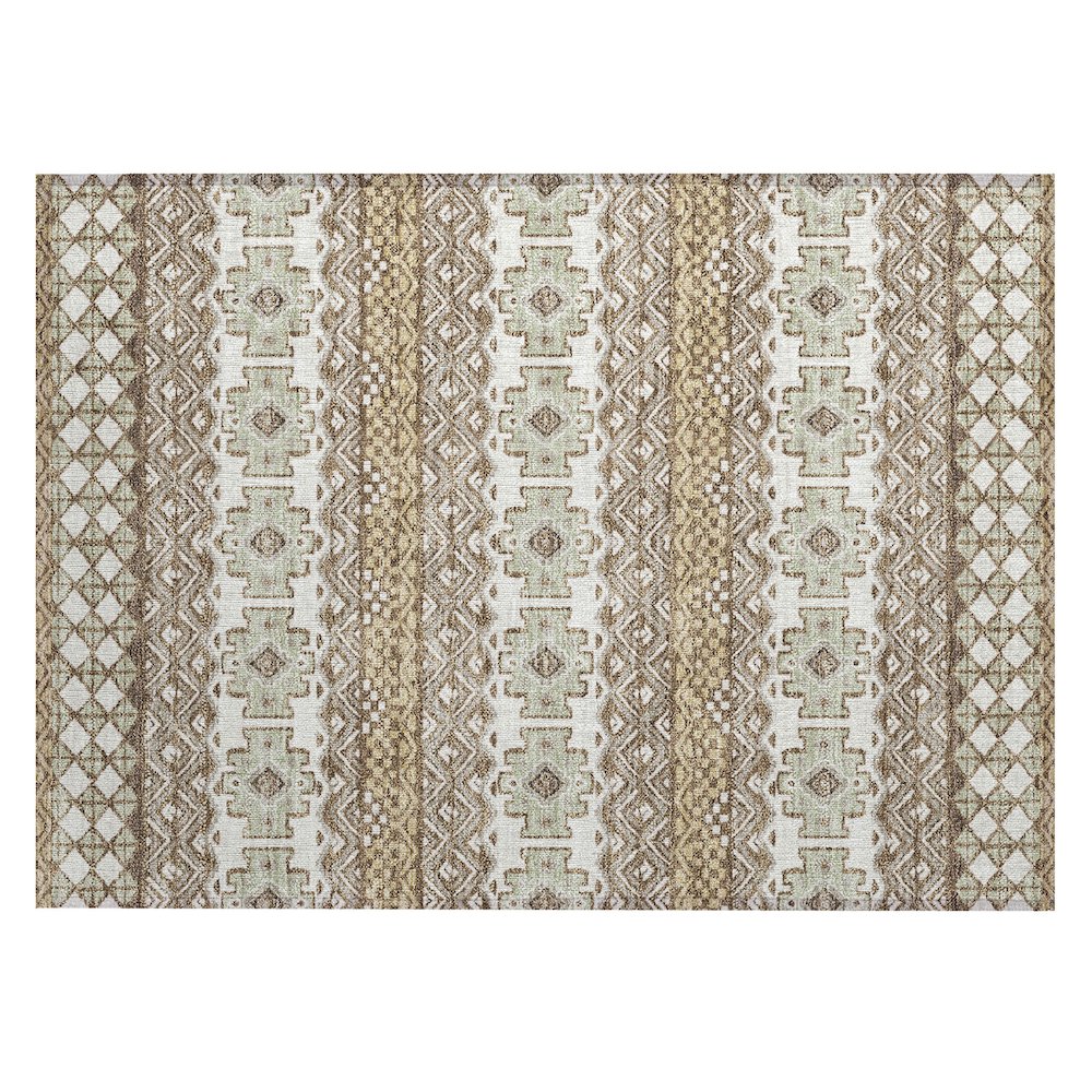 Machine Washable Indoor/Outdoor Chantille ACN2760 Brown 2'6" x 3'10" Rug. Picture 1