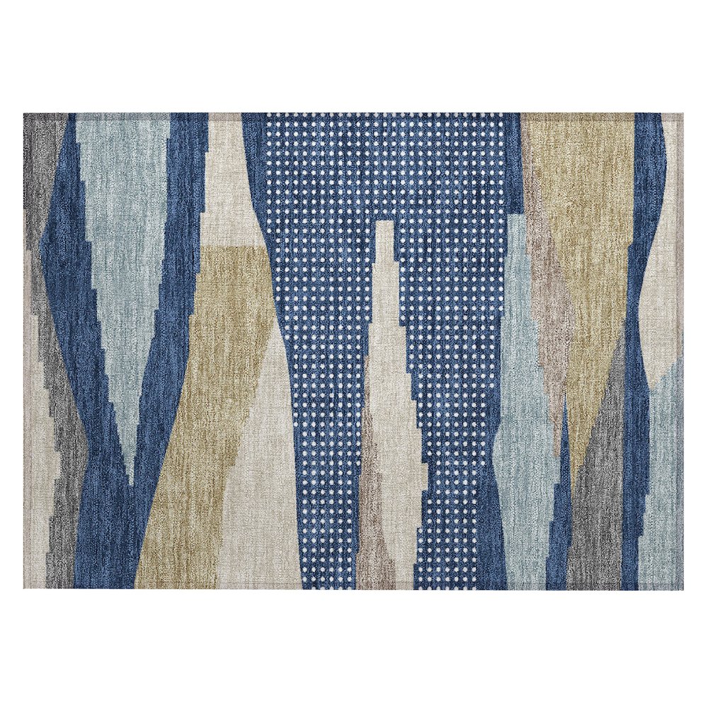 Machine Washable Indoor/Outdoor Chantille ACN2761 Blue 2'6" x 3'10" Rug. Picture 1