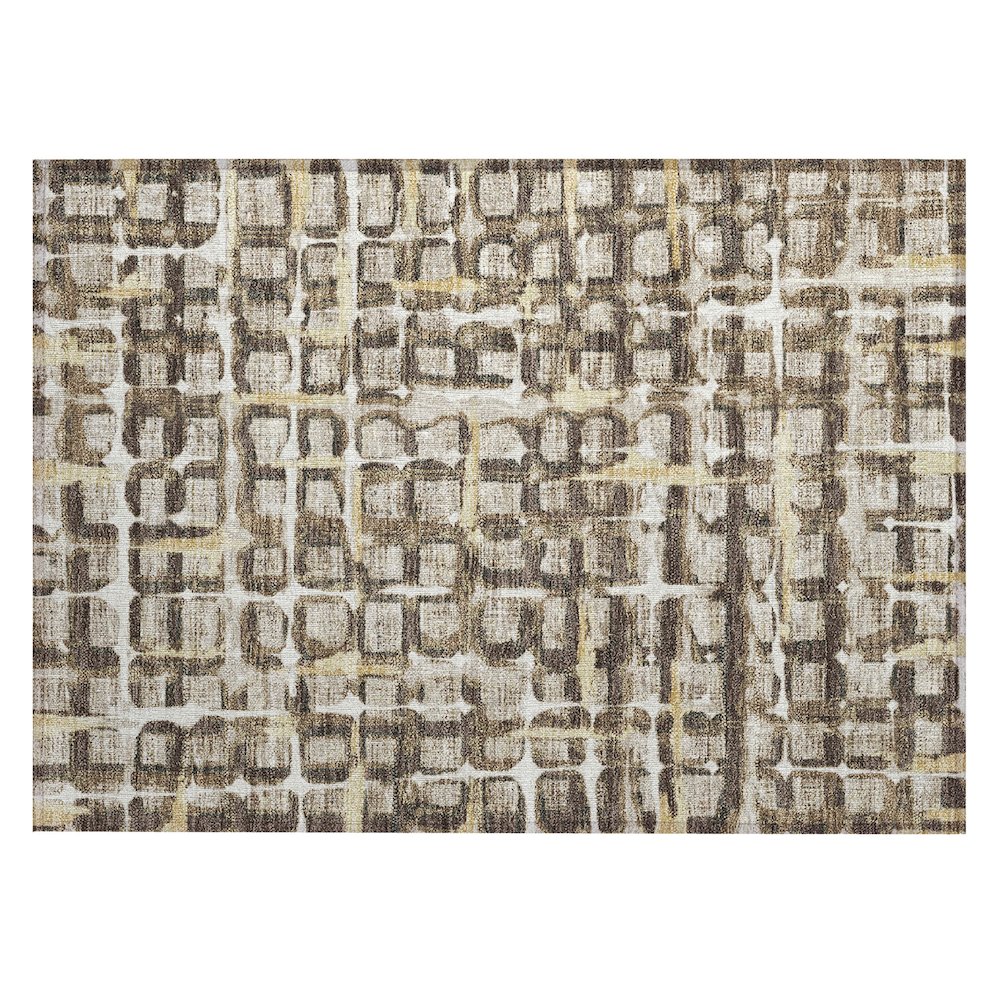 Machine Washable Indoor/Outdoor Chantille ACN2762 Brown 2'6" x 3'10" Rug. Picture 1