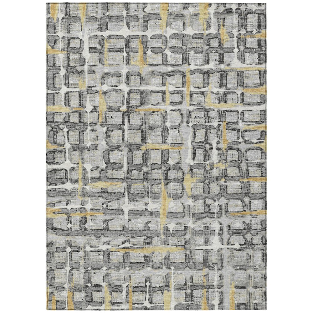 Machine Washable Indoor/Outdoor Chantille ACN2762 Gray 5' x 7'6" Rug. Picture 1
