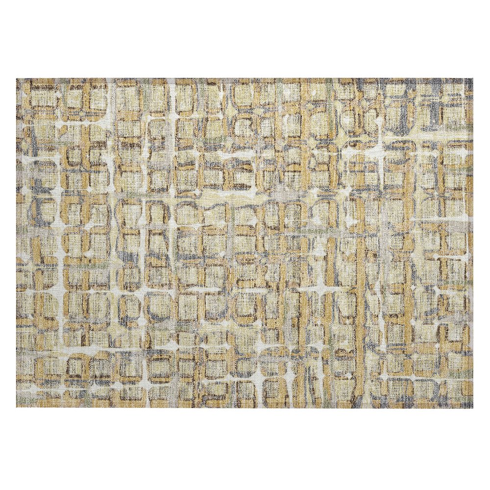Machine Washable Indoor/Outdoor Chantille ACN2762 Gold 2'6" x 3'10" Rug. Picture 1