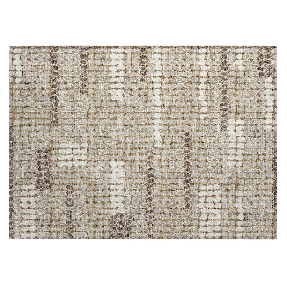 Machine Washable Indoor/Outdoor Chantille ACN2763 Brown 2'6" x 3'10" Rug. Picture 1