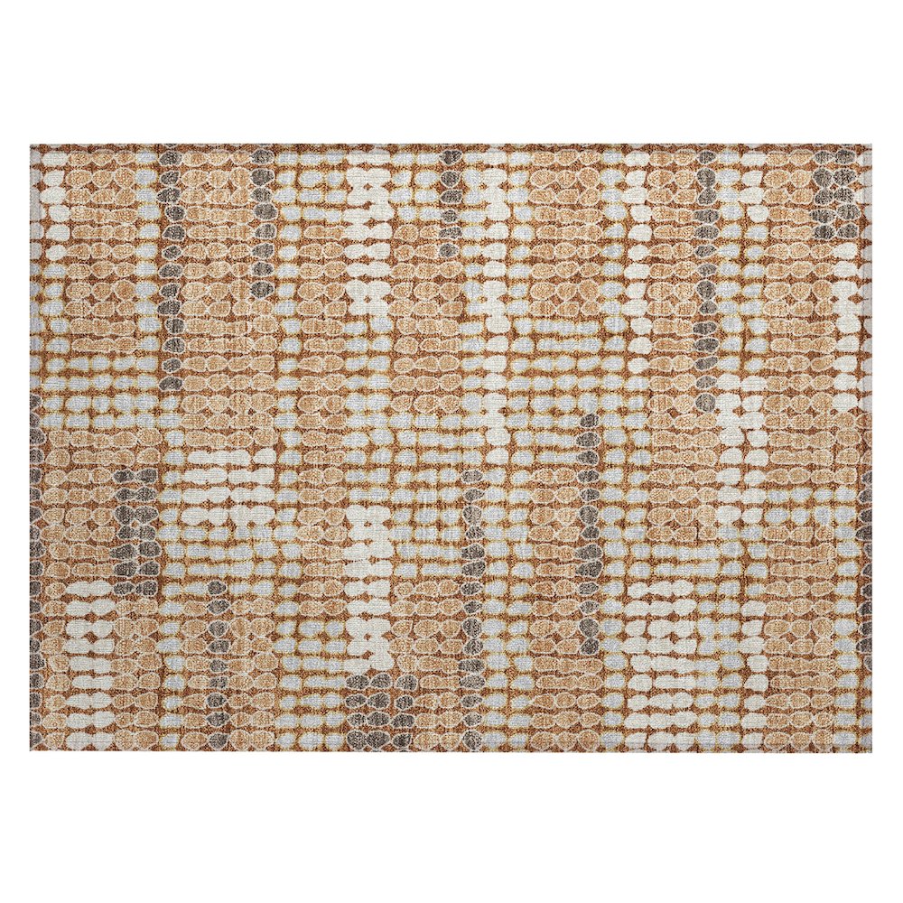 Machine Washable Indoor/Outdoor Chantille ACN2763 Orange 2'6" x 3'10" Rug. Picture 1