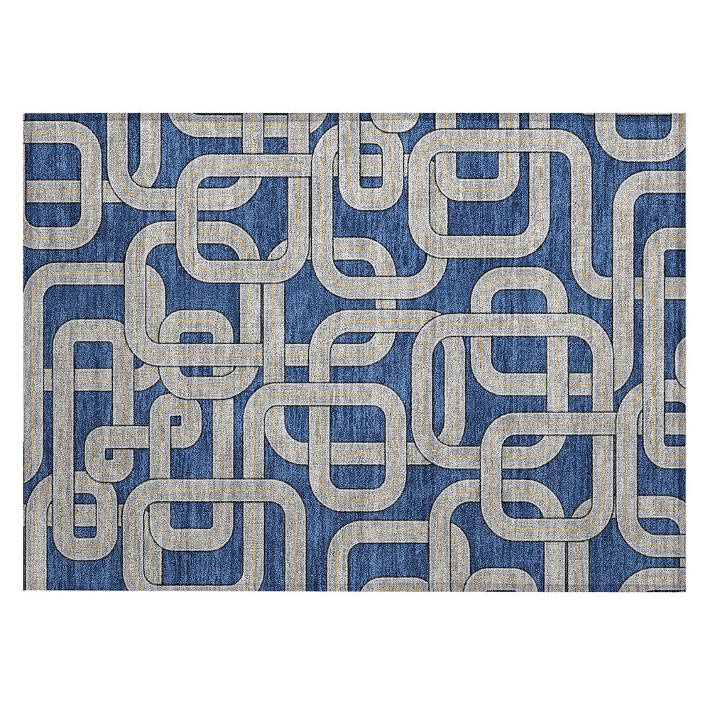 Machine Washable Indoor/Outdoor Chantille ACN2764 Blue 2'6" x 3'10" Rug. Picture 1