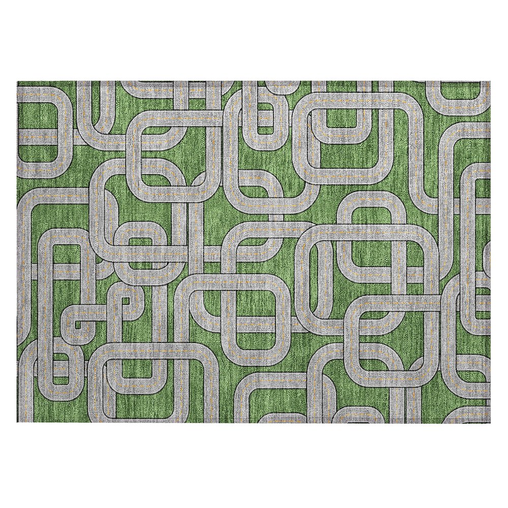 Machine Washable Indoor/Outdoor Chantille ACN2764 Green 2'6" x 3'10" Rug. Picture 1