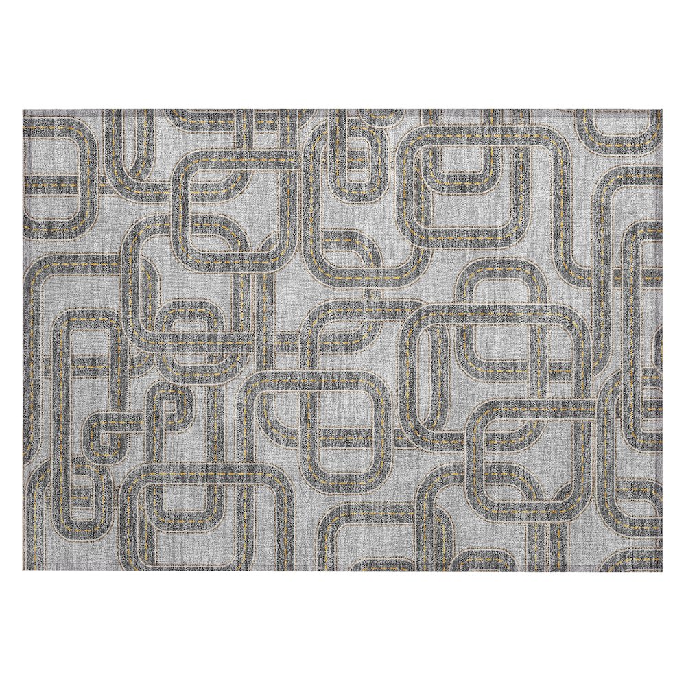 Machine Washable Indoor/Outdoor Chantille ACN2764 Gray 2'6" x 3'10" Rug. Picture 1
