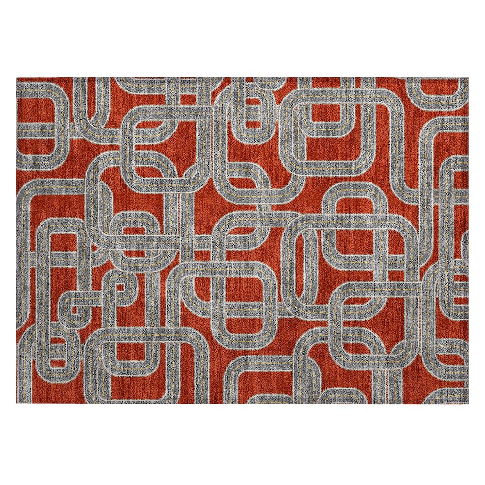 Machine Washable Indoor/Outdoor Chantille ACN2764 Red 2'6" x 3'10" Rug. Picture 1