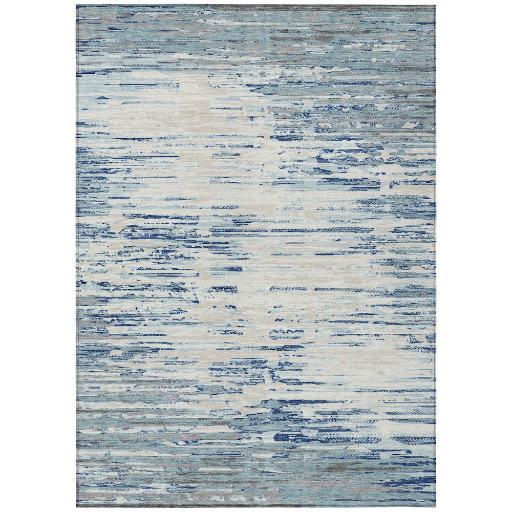 Machine Washable Indoor/Outdoor Chantille ACN2767 Blue 5' x 7'6" Rug. Picture 1