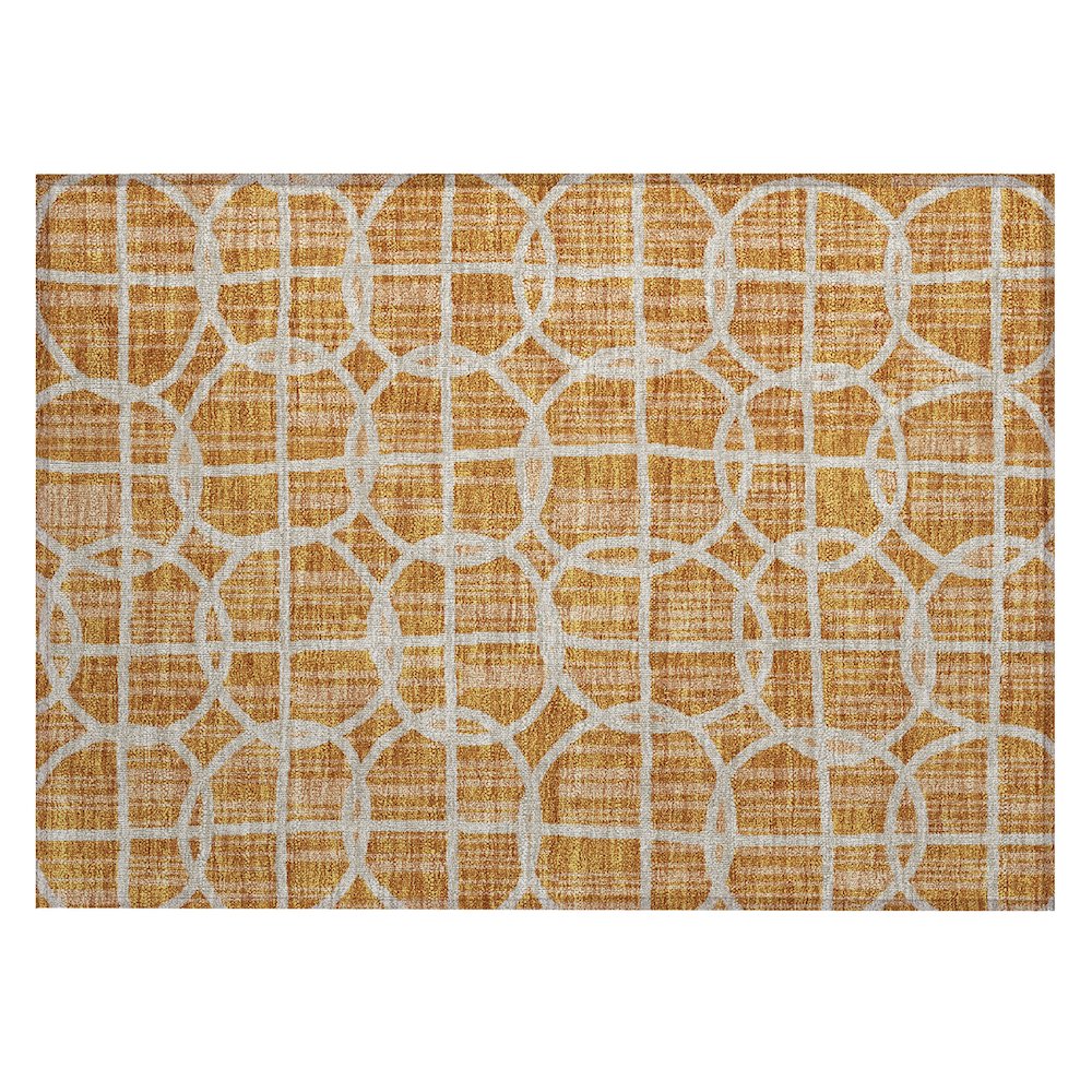 Machine Washable Indoor/Outdoor Chantille ACN2769 Orange 2'6" x 3'10" Rug. Picture 1