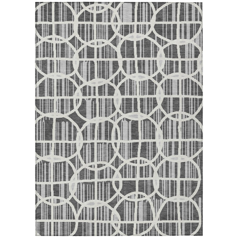 Machine Washable Indoor/Outdoor Chantille ACN2769 Gray 5' x 7'6" Rug. Picture 1