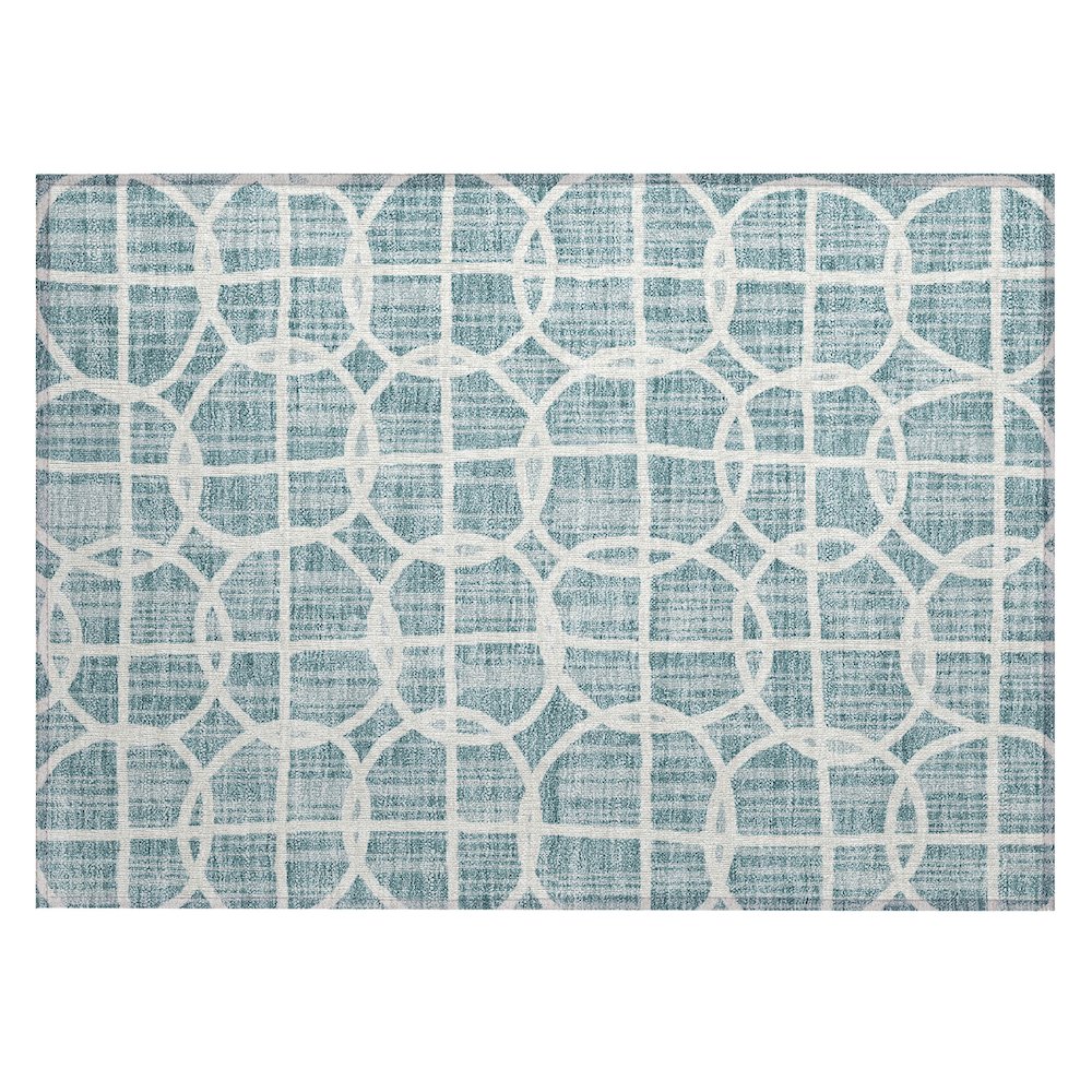 Machine Washable Indoor/Outdoor Chantille ACN2769 Teal 2'6" x 3'10" Rug. Picture 1
