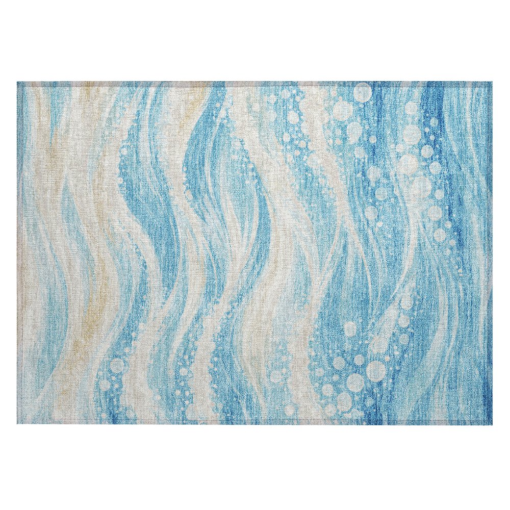 Machine Washable Indoor/Outdoor Chantille ACN2770 Blue 2'6" x 3'10" Rug. Picture 1