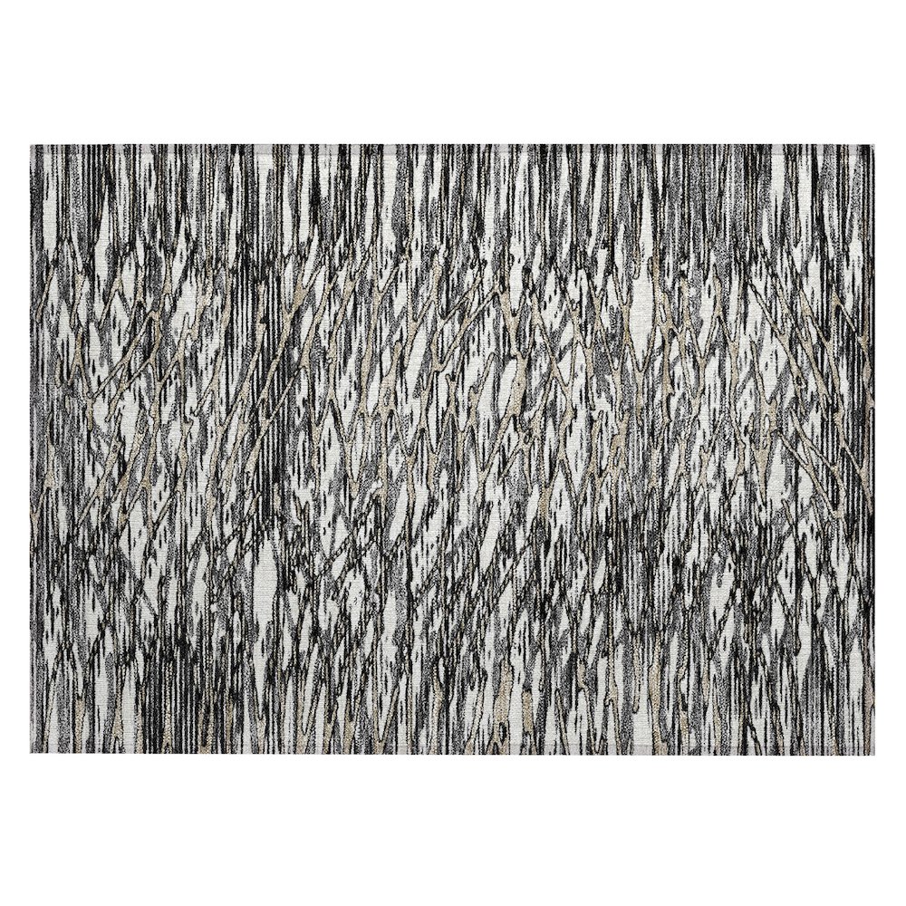 Machine Washable Indoor/Outdoor Chantille ACN2771 Black 2'6" x 3'10" Rug. Picture 1
